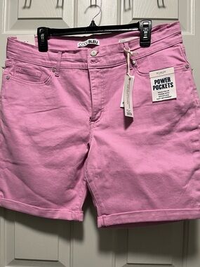 Code Bleu Pink Rolled-Hem Power Pockets Bermuda Shorts